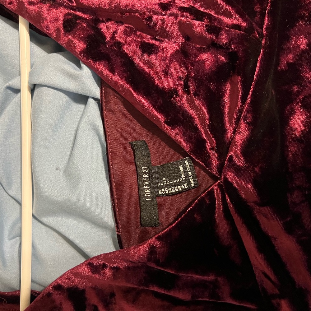 Forever 21 Rich Burgundy Velvet Top